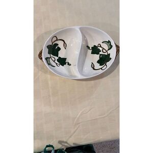 Vintage Metlox Poppytrail California Ivy Handpainted Divided Oval Vegetable Bowl